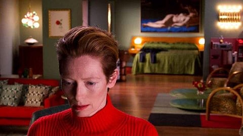 Tilda Swinton in Almodovar's  new short The Human Voice screening at NYFF's Spotlight section. Image Source: Film at Lincoln Center