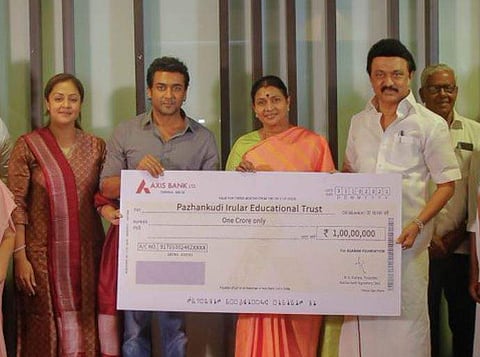 The Chief Minister also thanked Suriya for donating Rs 1 crore for the well-being of the Irular community
