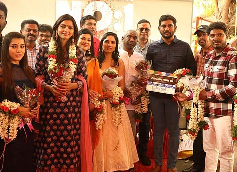 Sai Dhansika, Srushti Dange, Karthik Raja, John Vijay and other team members