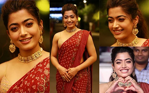 Here are a few clicks of Rashmika Mandanna from the pre-release event of Sulthan