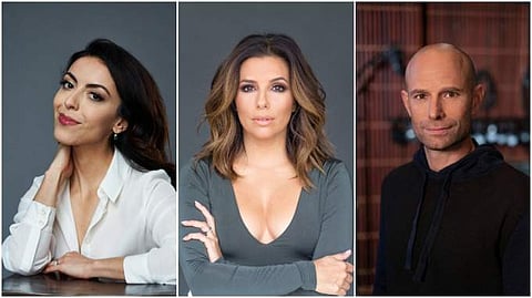 Grace Parra Janney, Eva Longoria, and Josh Bycel