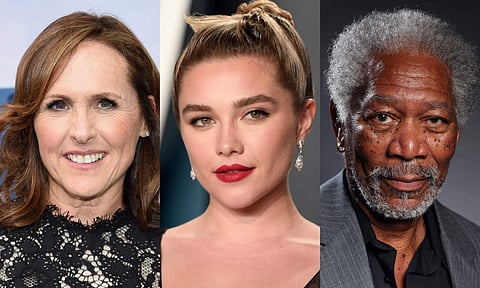 Molly Shannon, Florence Pugh, and Morgan Freeman