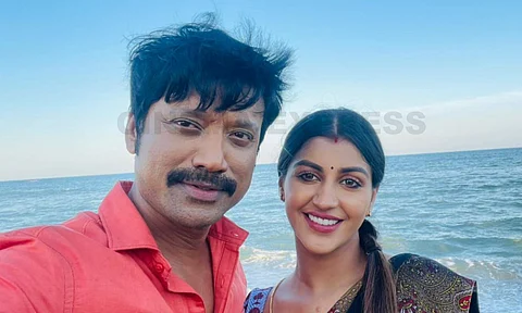 SJ Suryah and Yashika from the sets of Kadamaiyai Sei