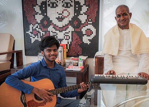 Lydian and his teacher Ilaiyaraaja