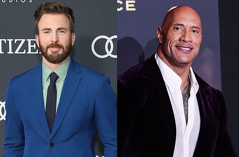 Chris Evans and Dwayne Johnson
