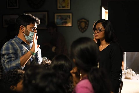 A still from the sets of Andrea Jeremiah's next