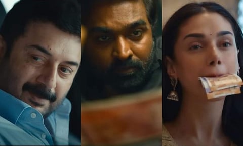 Vijay Sethupathi, Arvind Swami, Aditi Rao Hydari team up for Gandhi Talks, here's an intriguing teaser