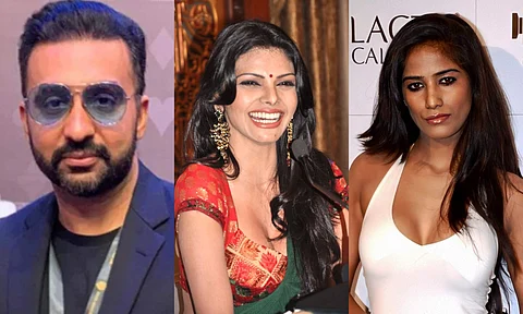 (L) Raj Kundra; Sherlyn Chopra; Poonam Pandey