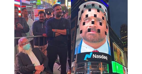 Madhavan and ISRO engineer Nambi Narayan at Times Square