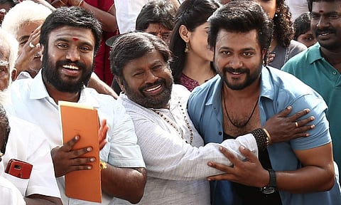 Mani Prabhu, Senthil and Bobby Simha in a still from the film