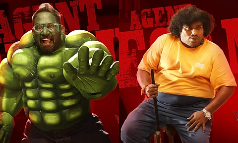 Character posters from Yogi Babu's Boomer Uncle out