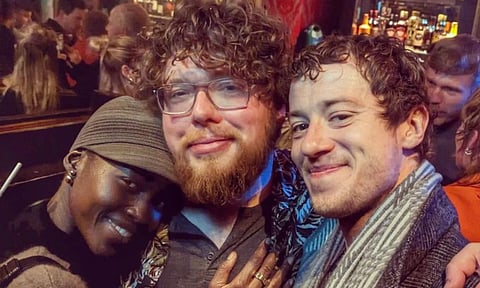 Director Michael Sarnoski(  with Lupita Nyong'o( L) and  Joseph Quinn (R)