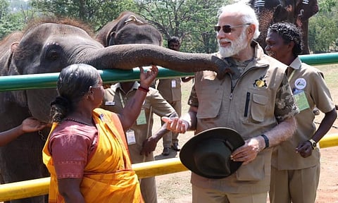 The Elephant Whisperers’ Bomman and Belli meet PM Modi