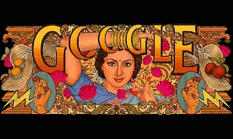 Google commemorates the 60th birthday of actor Sridevi with a doodle