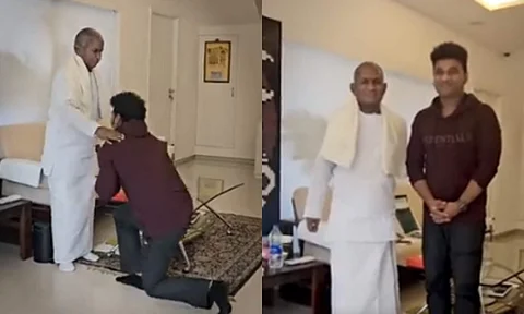 Devi Sri Prasad gets Ilayaraaja's blessings after winning National Award