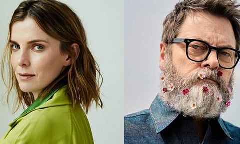 Betty Gilpin and Nick Offerman onboard Netflix's Death by Lightning 