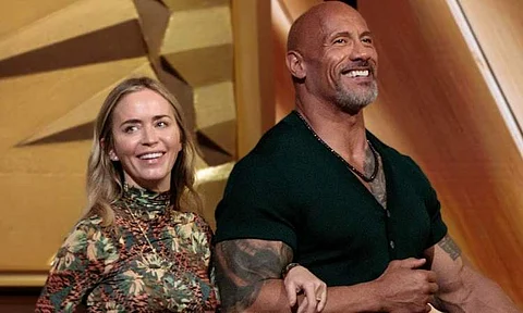 Emily Blunt and Dwayne Johnson